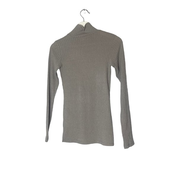 Aritzia Wilfred Free Brown Buswell Ribbed Mock Neck Long Sleeve Size S - Picture 2 of 7